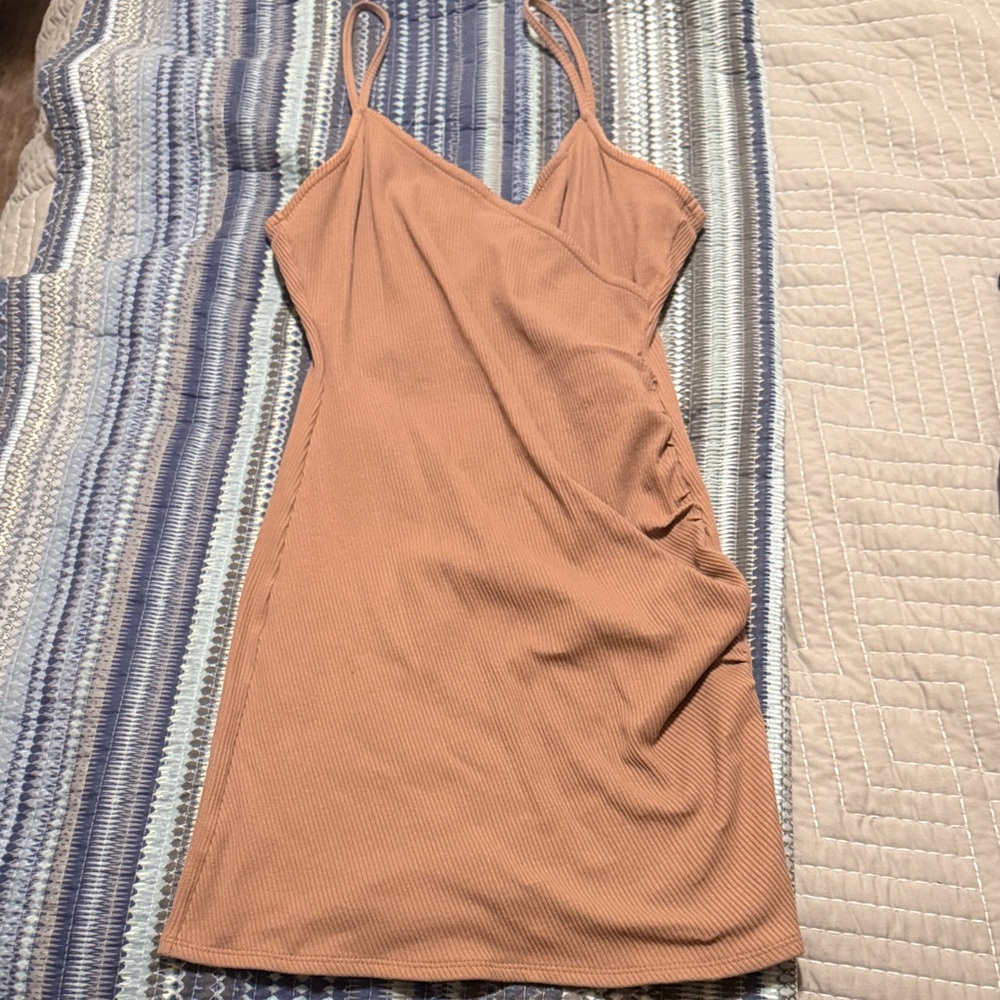 Elegant Tan Slip Bodycon Dress